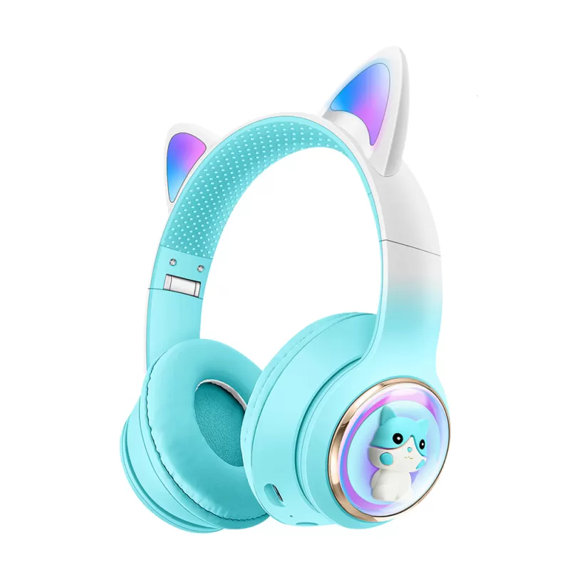 Musen Wireless Kids Headphones on ear AKZ-60 (Cat), Turqoise 