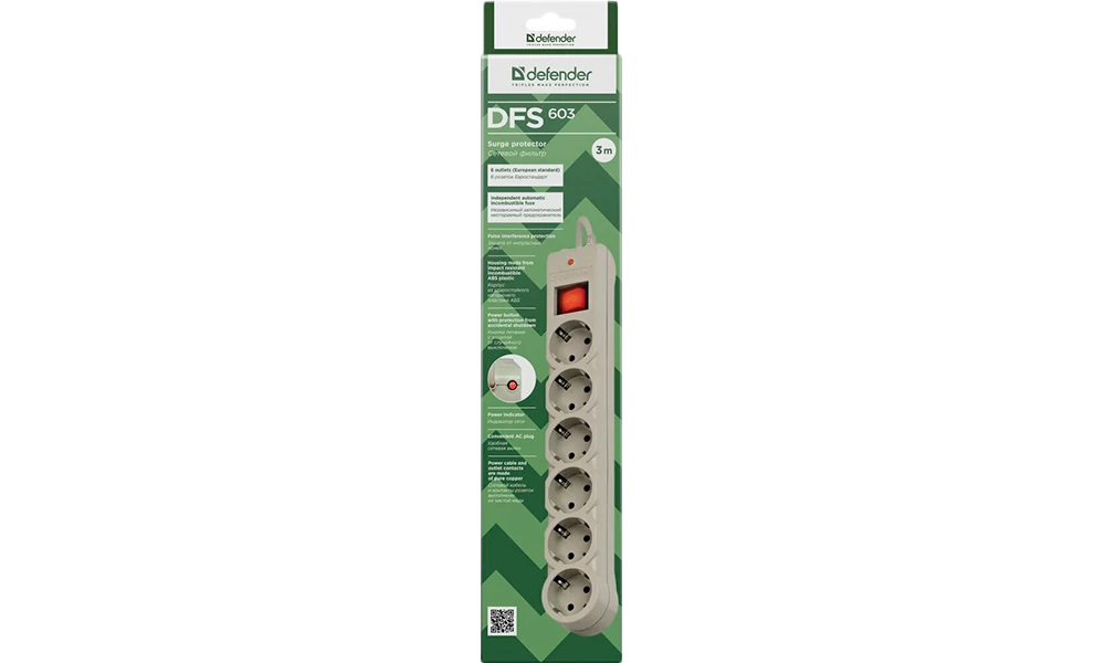 Сетевой фильтр Defender DFS603 block specification img 2