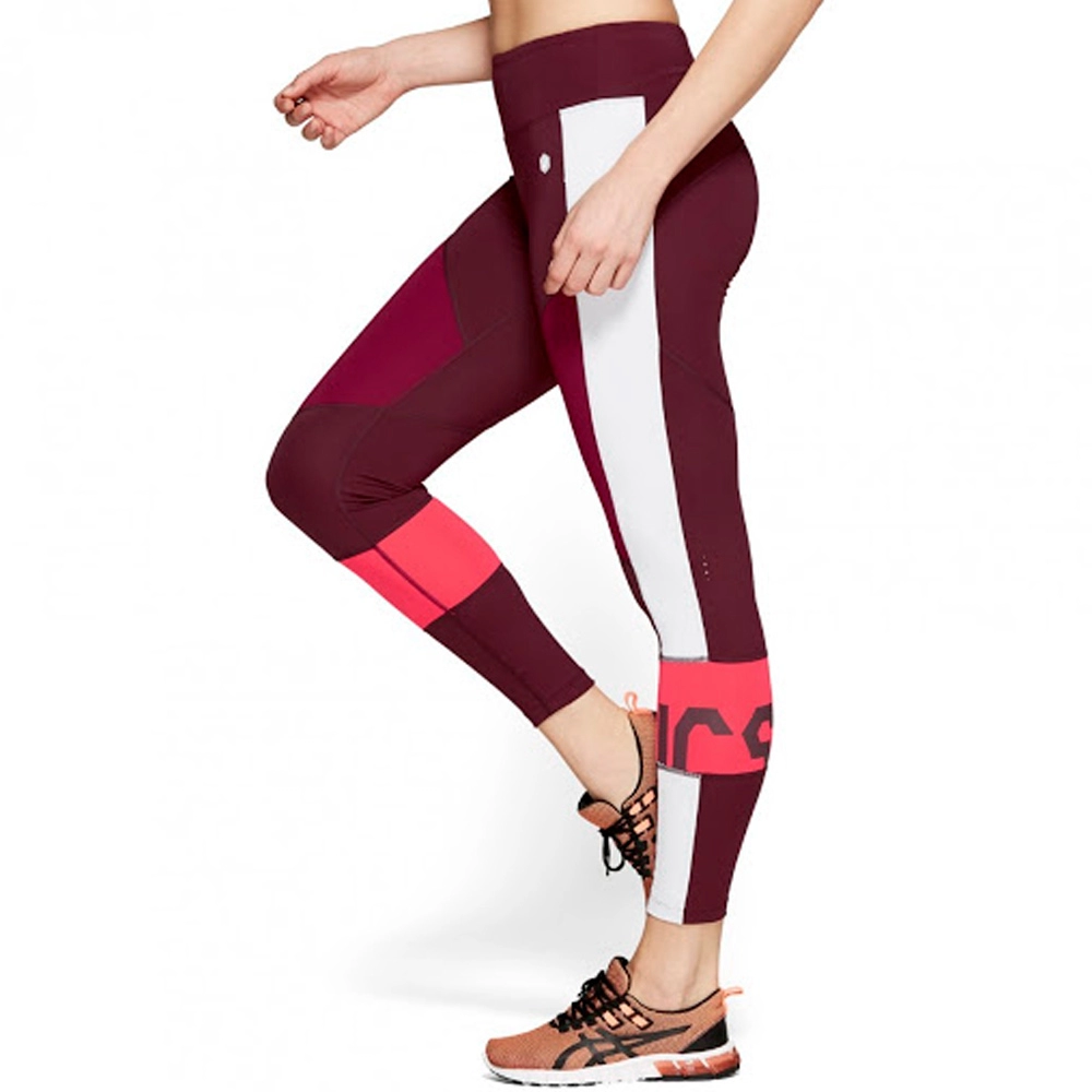Panta-colanti Asics COLOR BLOCK CROPPED  TIGHT 2 / Femei / L / Bordo photo 8