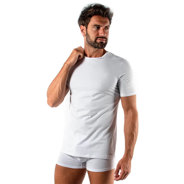 Tricou bărbătesc Fila MAN UNDERSHIRT ROUND NECK WITH LOGO PRINT S Alb photo 4