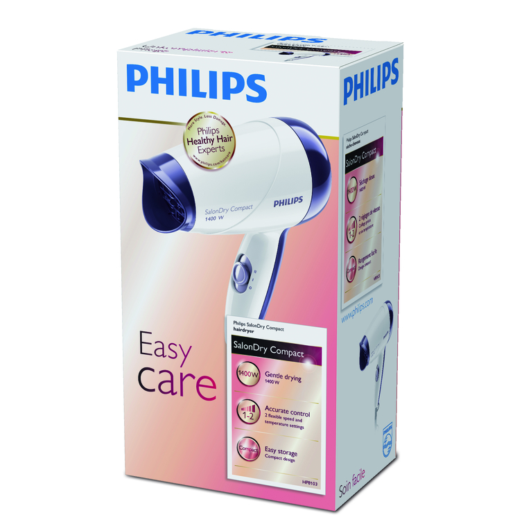 Uscator de par Philips HP 8103 1400W Alb-albastru deschis photo 3