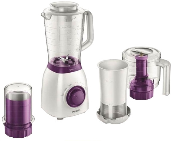 Blender Philips HR2166, 600 W, 2 trepte viteza, Alb cu sur photo 1 Blender Philips HR2166, 600 W, 2 trepte viteza, Alb cu sur photo 1