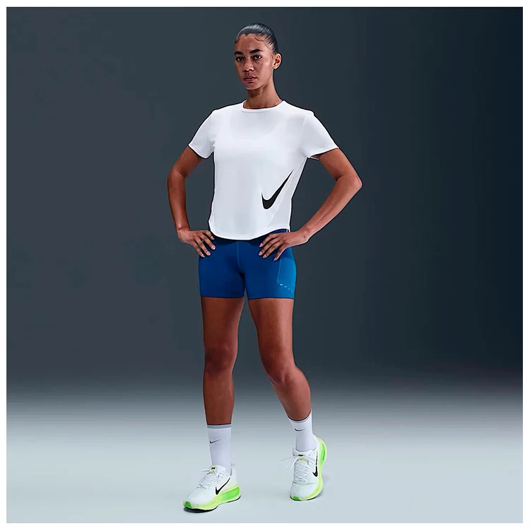 Tricou Nike W NK TEMPO SWSH HBR DF SS TOP L Alb Femei photo 5