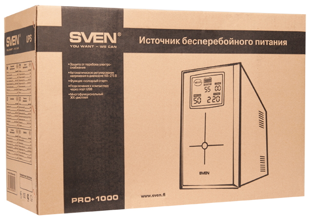 Sursa de curent continuu (UPS) Sven Pro+1000 LCD photo 3
