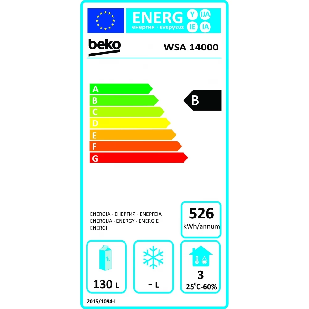 Frigider cu o usa Beko WSA14000 / 130 l / 85 cm / B / Alb photo 2