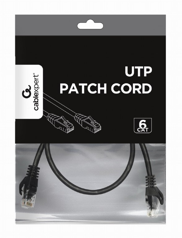 UTP Cat6 Patch cord, 0.25 m, Black photo 2