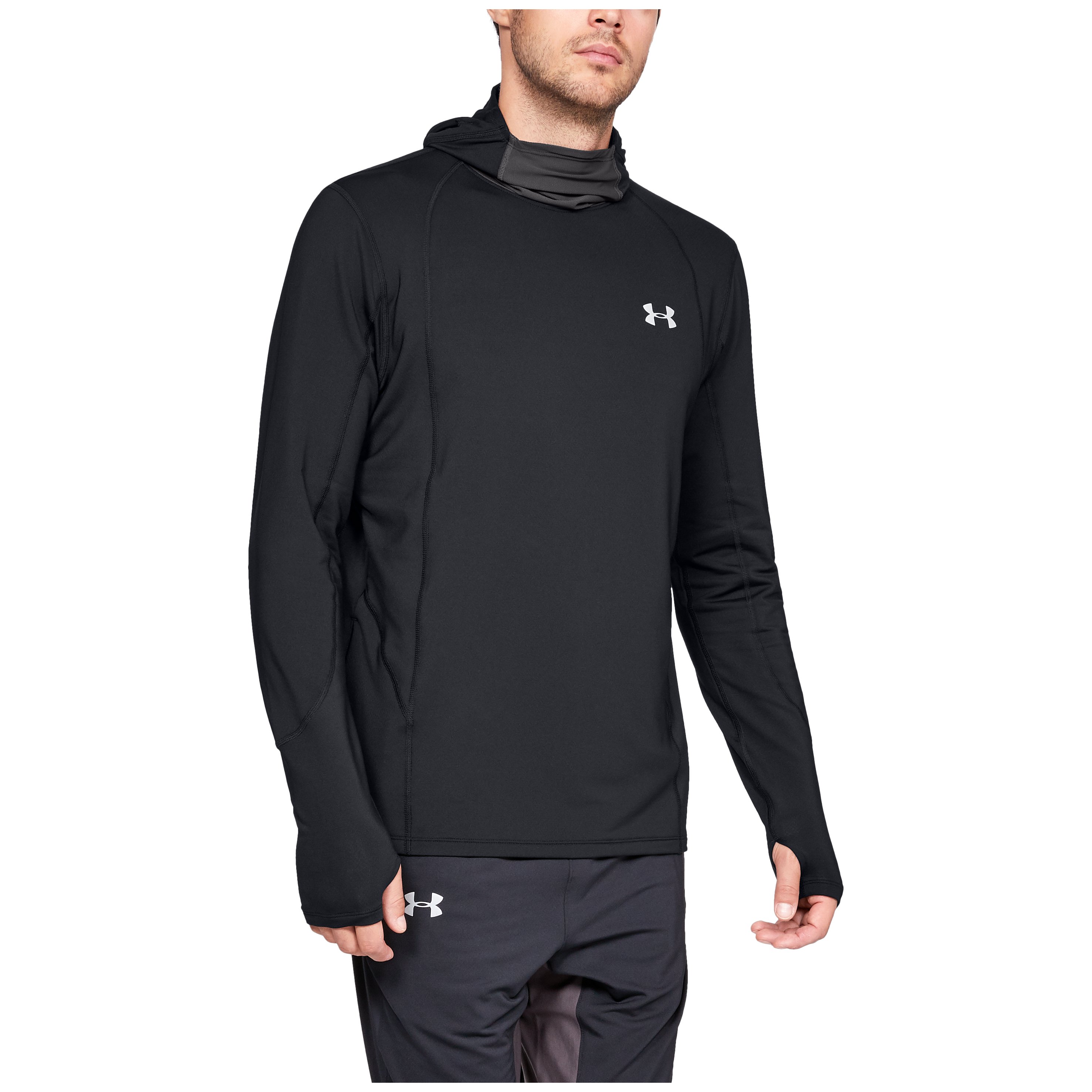 Hanorac pt bărbați Under Armour REACTOR RUN BALACLAVA MD Negru photo 3