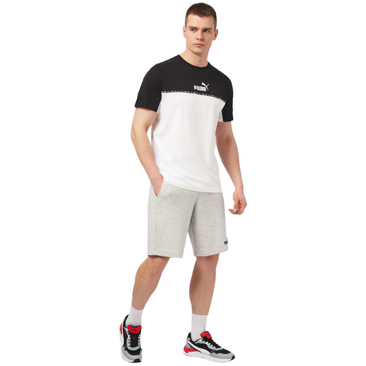 Tricou bărbătesc Puma ESS BLOCK x TAPE Tee S Negru-alb photo 4
