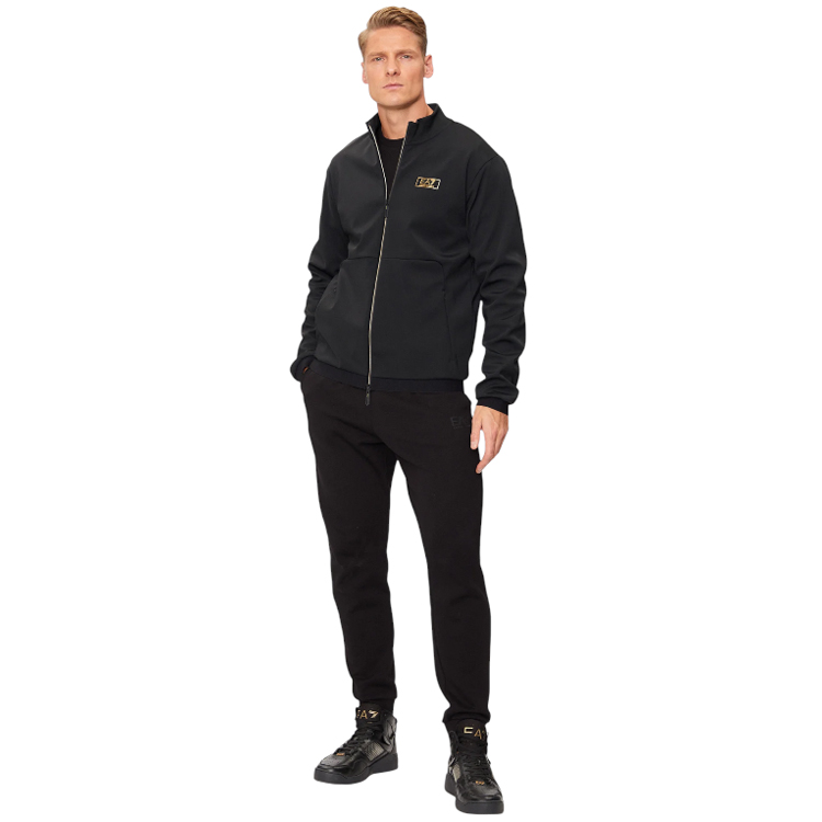 Hanorac pt bărbați EA7 EMPORIO ARMANI Gold Label Zip-Up Sweatshirt S Negru photo 2