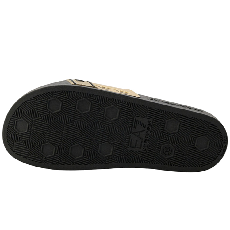 Slapi EA7 EMPORIO ARMANI WATER SPORTS TAPE SLIDE U TEXT pt Femei / 39 / Negru-bej photo 2