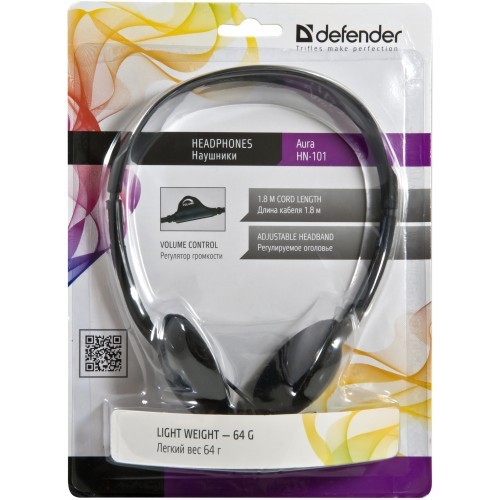 Наушники Defender Aura 101 Черный Проводные / Дом и Офис / Черный photo 4