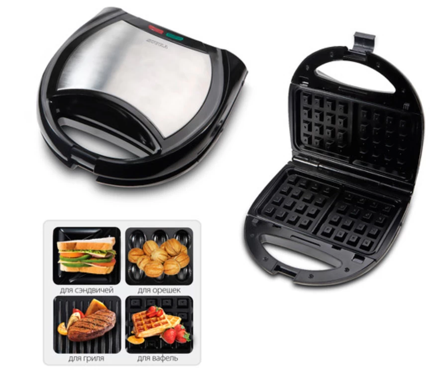 Вафельница/сэндвичница/орешница Scarlett SLTM11501, 650 Вт, Серый photo 5