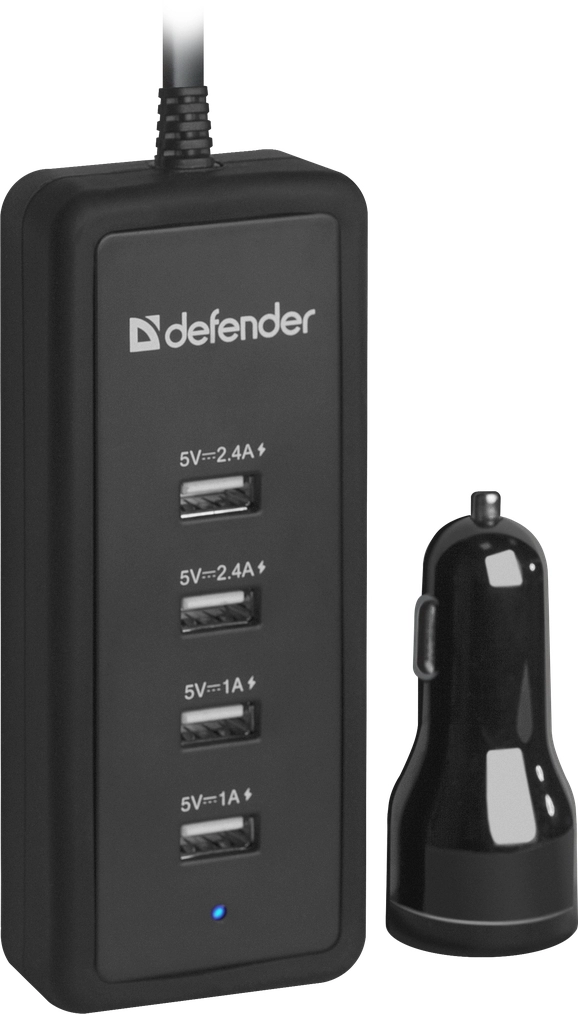 Зарядное устройство авто. для телефона Defender ACA-02 5 porturi USB, 5V/9.2A photo 2