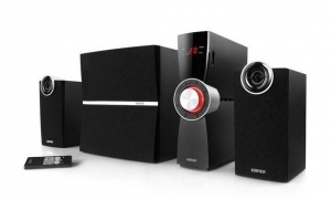 Edifier C2XD Black, 2.1/ 53W (35W+ 2x9W) RMS, External Amplifier,  LED display,  Audio in: Optical &amp; 3 analog (2x AUX, RCA), headphone output, remote control, all wooden, (sub.6,5" + satl.(3"+3/4")), E.I.D.C. (Edifier Intelligent Distortion Control) 