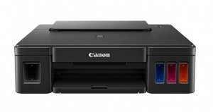 Printer Canon Pixma G1410, A4, 4800x1200dpi_2pl, ISO/IEC 24734 - 8.8 / 5.0 ipm, 64-275g/m2, LCD display_6.2cm, Rear tray: 100 sheets, USB 2.0, 4 ink tanks: GI-490BK (6000 pages*),GI-490C,GI-490M,GI-490Y(7000 pages*) & Colour: 2000 Photos*(10x15) thumbnav 1