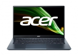 ACER Swift 3 Steam Blue (NX.ACWEU.007), 14.0" IPS FHD (Intel Core i3-1115G4 2xCore, 1.7-4.1GHz, 8GB(1x8) LPDDR4 RAM, 256GB PCIe NVMe SSD, Intel UHD Graphics, WiFi-AX/BT 5.0, FPR, Backlit KB, 3cell, HD Webcam, RUS, No OS, 1.20kg, 15.9 mm) 