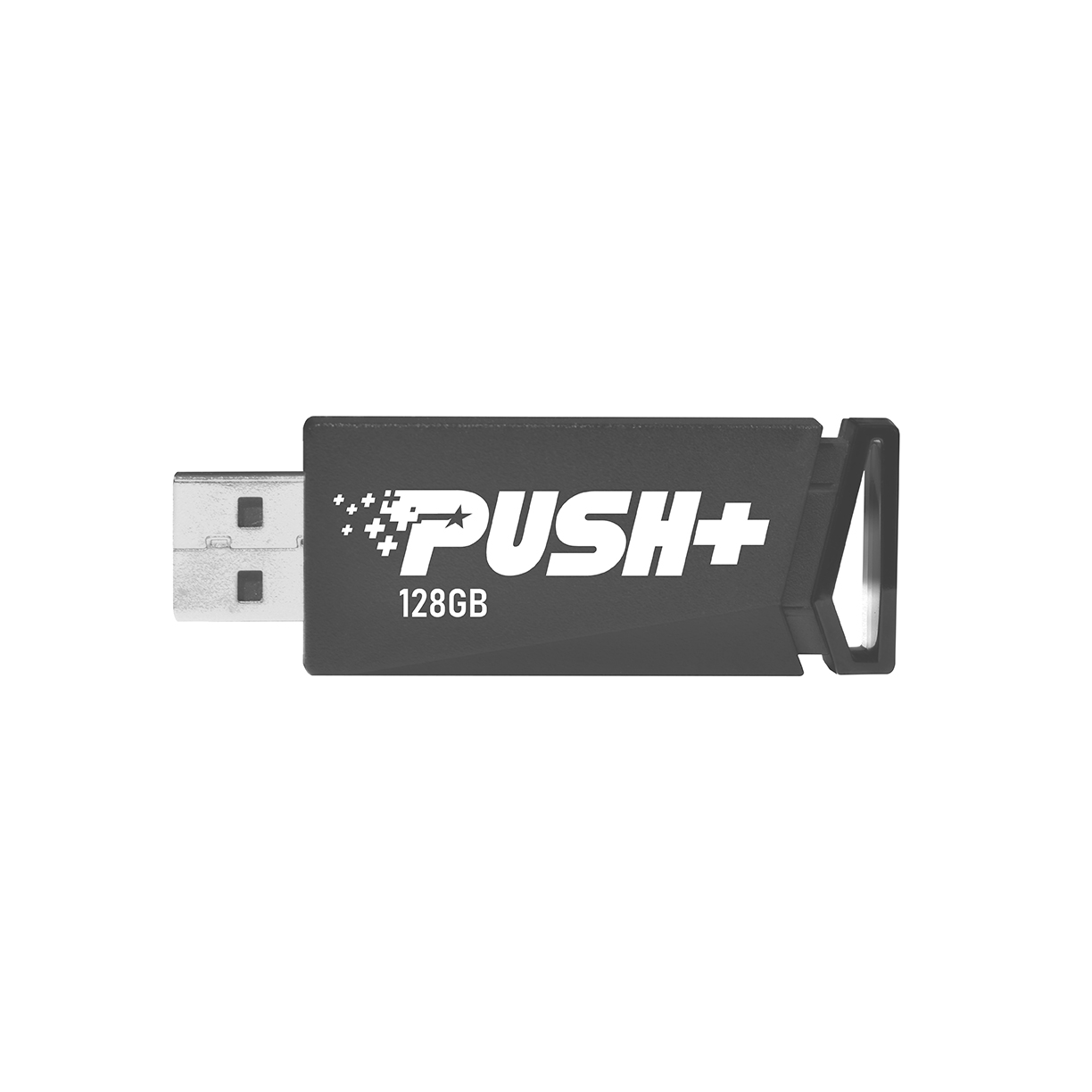 128GB USB3.2  Patriot PUSH+ Black, Capless design, Light weight of 10g (Read 45 MByte/s, Write 18 MByte/s) photo 1