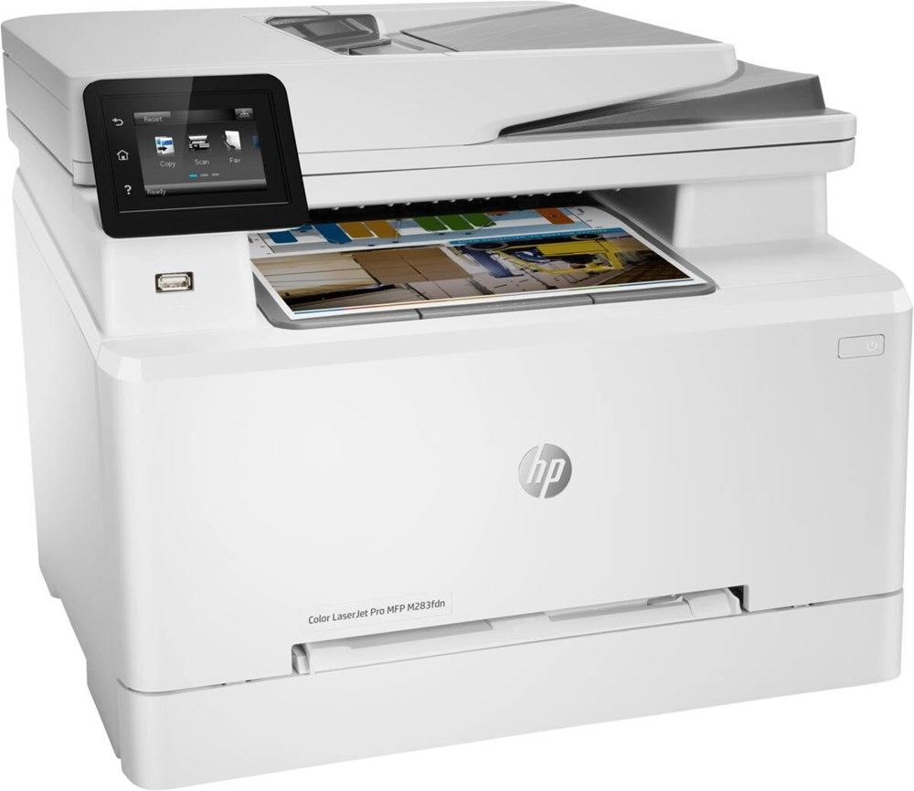 MFD HP Color LaserJet Pro M283fdn, White, A4, Fax, Up to 21ppm, Duplex, 256MB RAM, 600x600 dpi, Up to 40000 p., 50-sheet  ADF, 6.85cm touch, PCL 5c/6, Postscript 3, USB 2.0, Gigabit Ethernet, ePrint, AirPrint (HP 207A/X  B/C/Y/M) photo 2