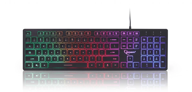 Gembird KB-UML-02 "Rainbow" Backlight Multimedia Keyboard, 104 pcs, US layout, black photo 1