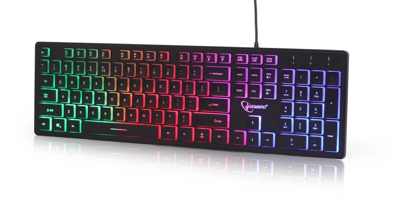 Gembird KB-UML-02 "Rainbow" Backlight Multimedia Keyboard, 104 pcs, US layout, black photo 2