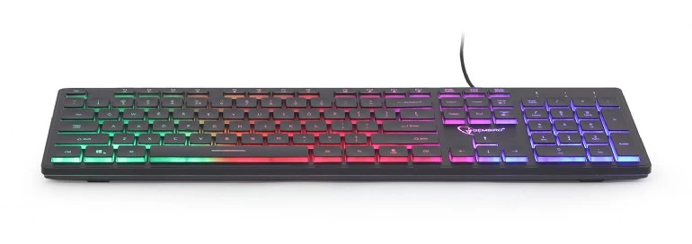 Gembird KB-UML-02 "Rainbow" Backlight Multimedia Keyboard, 104 pcs, US layout, black photo 3