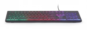 Gembird KB-UML-02 "Rainbow" Backlight Multimedia Keyboard, 104 pcs, US layout, black thumbnav 3