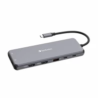 Многопортовый Адаптер Verbatim CMH-13/ USB-С/ 3xUSB-A 3.2/ 1xUSB-A 3.2(Gen2)/ 2xUSB-A/ 2xUSB-C/ 2xHDMI/ 1xDP/ RJ45 thumbnav 3