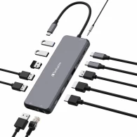 Многопортовый Адаптер Verbatim CMH-13/ USB-С/ 3xUSB-A 3.2/ 1xUSB-A 3.2(Gen2)/ 2xUSB-A/ 2xUSB-C/ 2xHDMI/ 1xDP/ RJ45 thumbnav 5