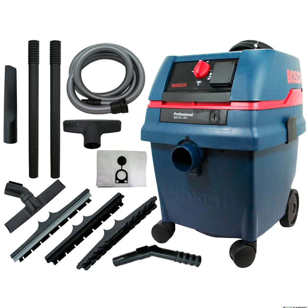 Пылесос строительный Bosch GAS 25 L SFC, 0601979103, 1200 Вт, синий/голубой photo 2