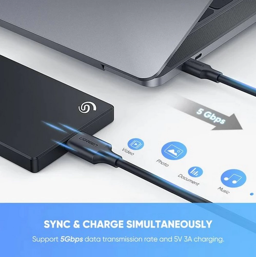 Cablu USB Type-C - Micro B UGREEN 20103 1 /1m /Negru photo 5