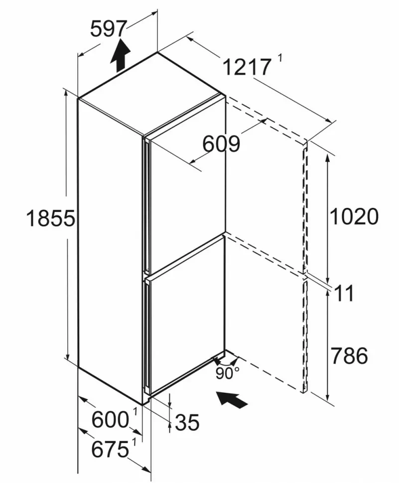 Frigider cu doua usi Liebherr CNsff 5203 Pure NoFrost / 241 l / 185.5 cm / F / Alb photo 2