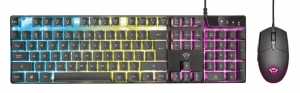 Trust Gaming Combo GXT 838 Azor Keyboard & Mouse, Backlight (RGB), Keyboard: 12 multimedia function keys,3 combined LED color ; Mouse:800/3000 dpi, 6 button, USB, RU, Black thumbnav 1
