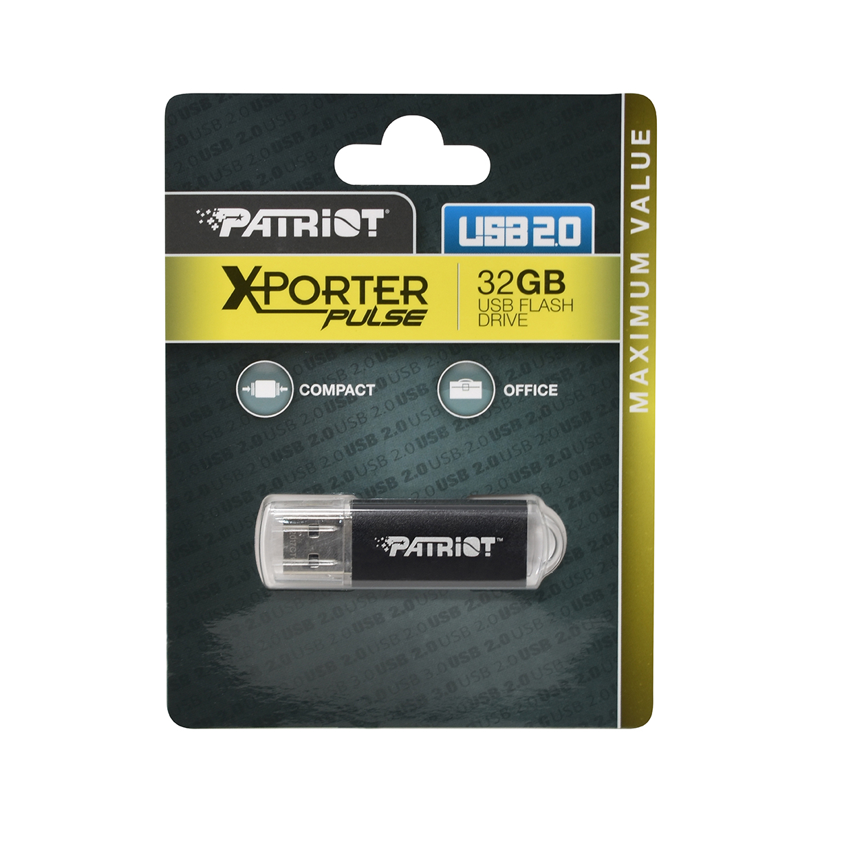 32GB USB2.0  Patriot Xporter Pulse Black, Aluminum housing, Portable and light weight,  (Read 18 MByte/s, Write 10 MByte/s) photo 3