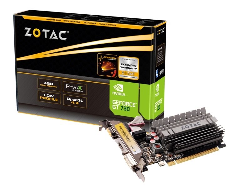 ZOTAC GeForce GT730 Zone Edition 4GB GDDR3, 64bit, 902/1600Mhz, Passive Heatsink, 1.5 Slot, HDCP, VGA, DVI-D, HDMI, Low Profile, 2x Low profile bracket included, Lite Pack photo 4