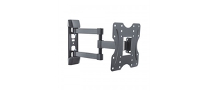 TV-Wall Mount for 23-42” - PureMounts ”PM- FM12-200”, Tilted, up to 30kg, Tilt: +3/ -10°, 56mm - 415mm wall distance, max.VESA 200x200, Steel black thumbnav 1