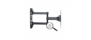 TV-Wall Mount for 23-42” - PureMounts ”PM- FM12-200”, Tilted, up to 30kg, Tilt: +3/ -10°, 56mm - 415mm wall distance, max.VESA 200x200, Steel black thumbnav 2