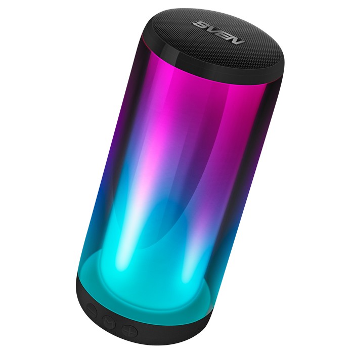 Boxe portabile Bluetooth SVEN PS-260 / 10W RMS / TWS / RGB 12 lighting modes with Night Light / FM tuner / USB & microSD / Black photo 1 Boxe portabile Bluetooth SVEN PS-260 / 10W RMS / TWS / RGB 12 lighting modes with Night Light / FM tuner / USB & microSD / Black photo 1
