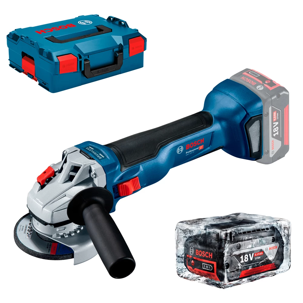 Polizor unghiular Bosch GWS 18V-10 2x5.0Ah, 06019J4004 photo 1