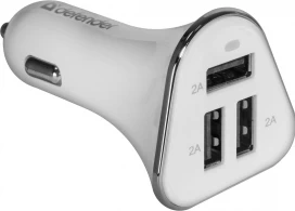 Зарядное устройство авто. для телефона Defender UCA-04 3xUSB, 5V/6A 
