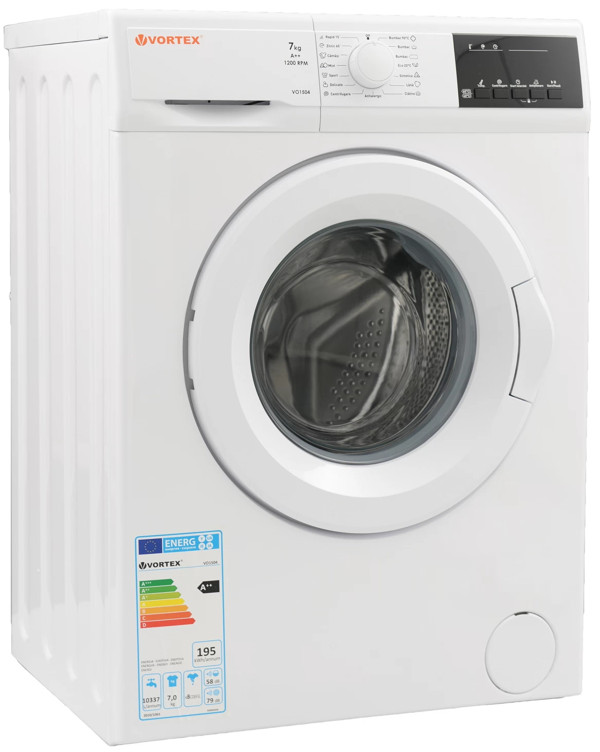 Masina de spalat Vortex VO1504 7 kg / 1200 rot/min / A++ / Alb photo 2