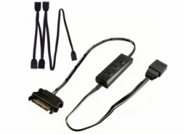XILENCE LQZ.ARGB_Set Cable (XZ172), Cooling Control Set for  ARGB components: 5V D/P 3PIN connections, 1x Mini Cable Controller, 1x 1 to 4 ARGB Splitter thumbnav 1
