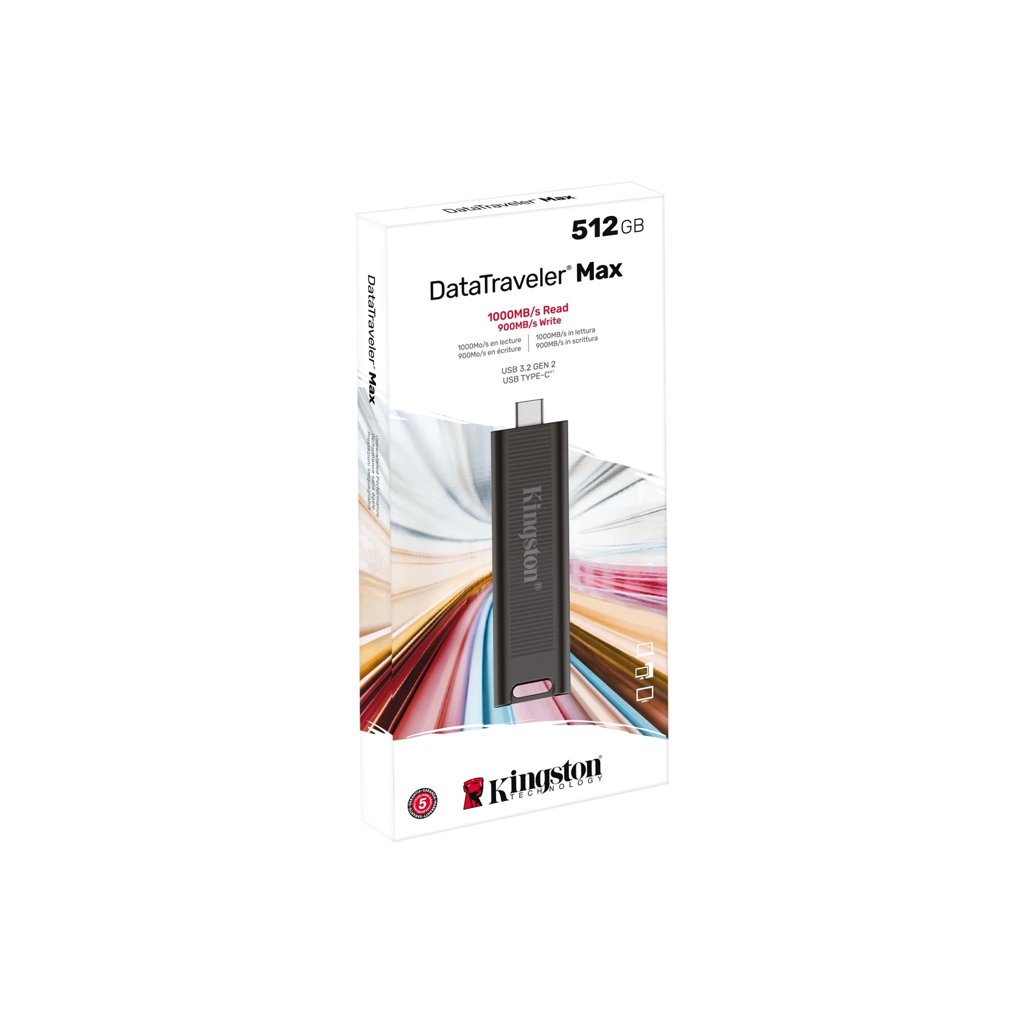 USB Flash Drive Kingston DataTraveler Max / USB-C3.2 / 512GB / Black photo 3