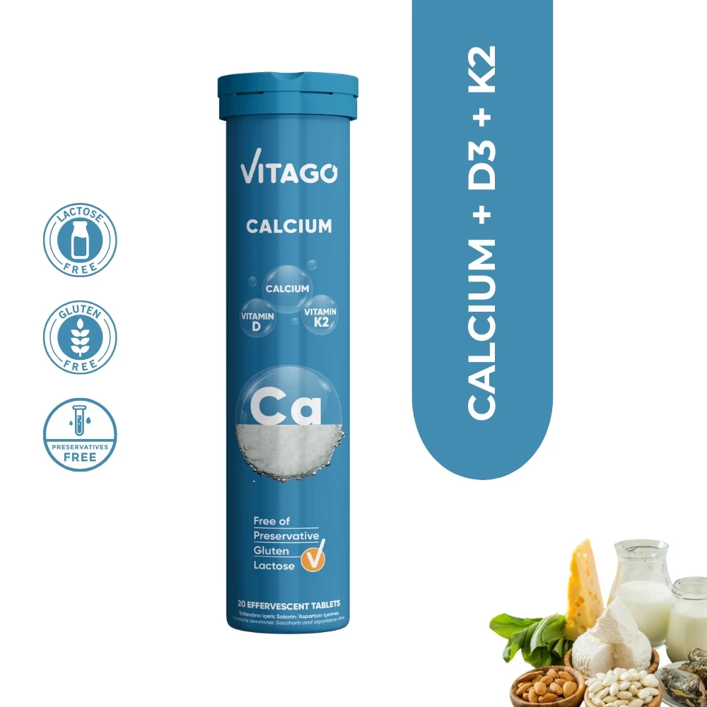 Витамин Vitago Calcium Pro, D3+K2 / 20 Шипучих Таблеток photo 1