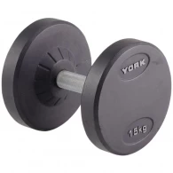 Gantera 15 kg YORK Pro-Style Rubber Dumbbell 
