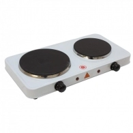 Plita de masa electrica Kitchen Kraft SGR05, 2 arzatoare, 2500 W, Alb 