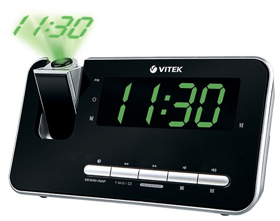 Ceas-radio Vitek VT-6605 Digital / Argintiu cu negru / Mono photo 1 Ceas-radio Vitek VT-6605 Digital / Argintiu cu negru / Mono photo 1