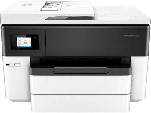 MFD HP OfficeJet Pro 7730 Wide, White, A3, Fax, up to 34ppm, 4800x1200dpi, Duplex, 512MB Memory, 6,75cm Touch LCD, up to 30000 pages, 35pages ADF, USB 2.0, WiFi 802.11b/g/n, Ethernet, ePrint, AirPrint (№953/XL B/C/M/Y Cartridge) photo 1