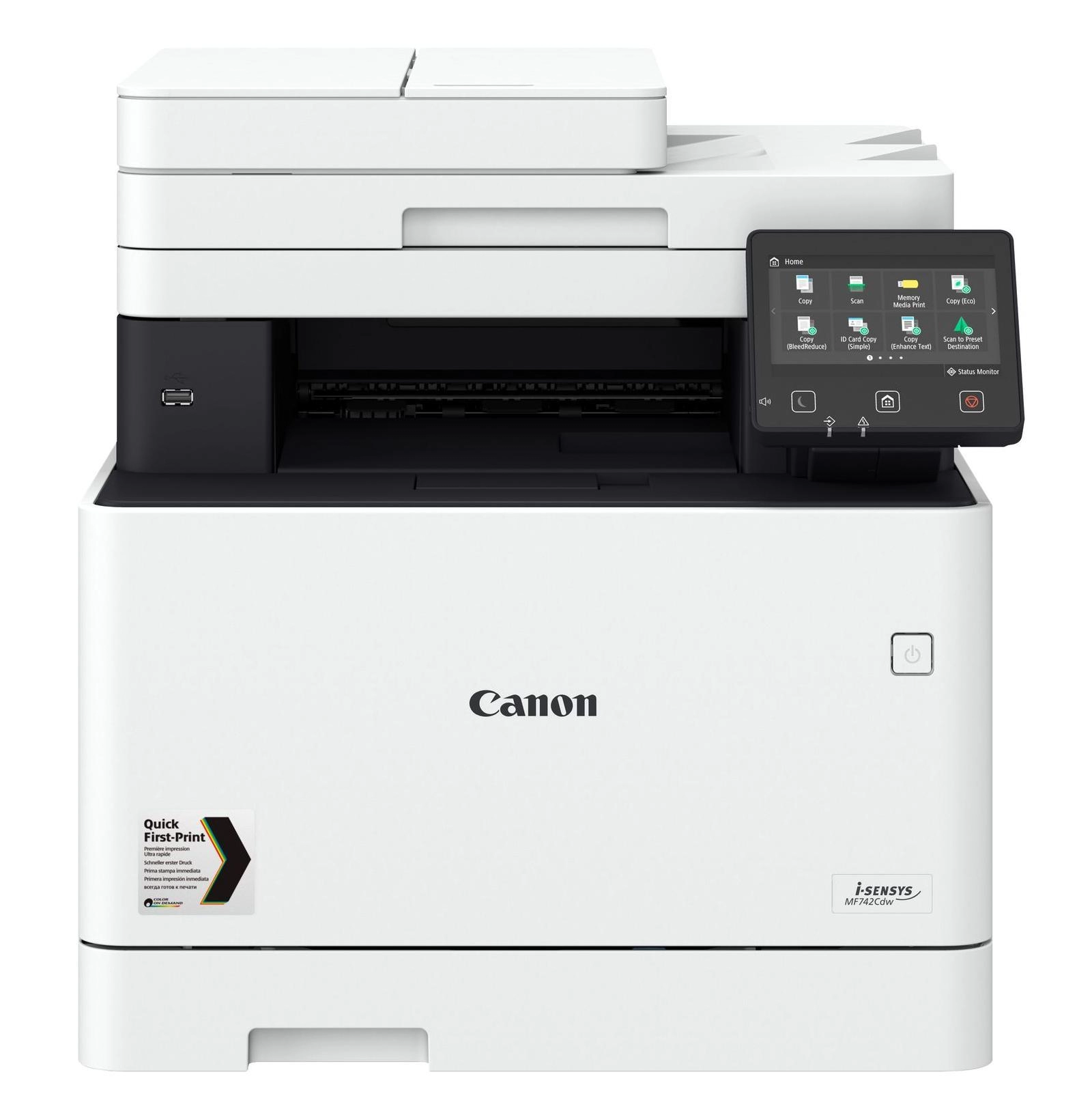 MFD Canon i-Sensys MF744Cdw (3101C032AA), Color Printer/Copier/Scanner/Fax, 2-sided ADF(50p), Duplex, USB, Network, WiFi, NFC, Touch LCD 12.7cm, Print A4 27ppm, Print 1200x1200dpi, Scan 9600x9600dpi, 250p tray, 4-50k ppm, Cart 055(H)Bk+055(H)C/M/Y photo 1