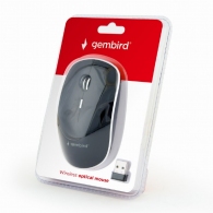 Gembird MUSW-4B-01, Wireless Optical Mouse, 2.4GHz, 4-button, 800/1200/1600dpi, Nano Reciver, USB, Black thumbnav 3