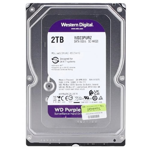 3.5” HDD Western Digital Caviar Purple WD23PURZ / 2TB / IntelliPower / 64MB photo 1